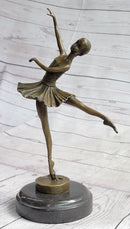 Ballerina Ballet Dancer Balancing on One Foot Bronze Sculpture