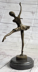 Ballerina Ballet Dancer Balancing on One Foot Bronze Sculpture