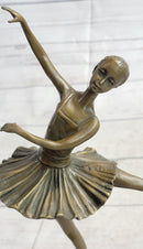 Ballerina Ballet Dancer Balancing on One Foot Bronze Sculpture