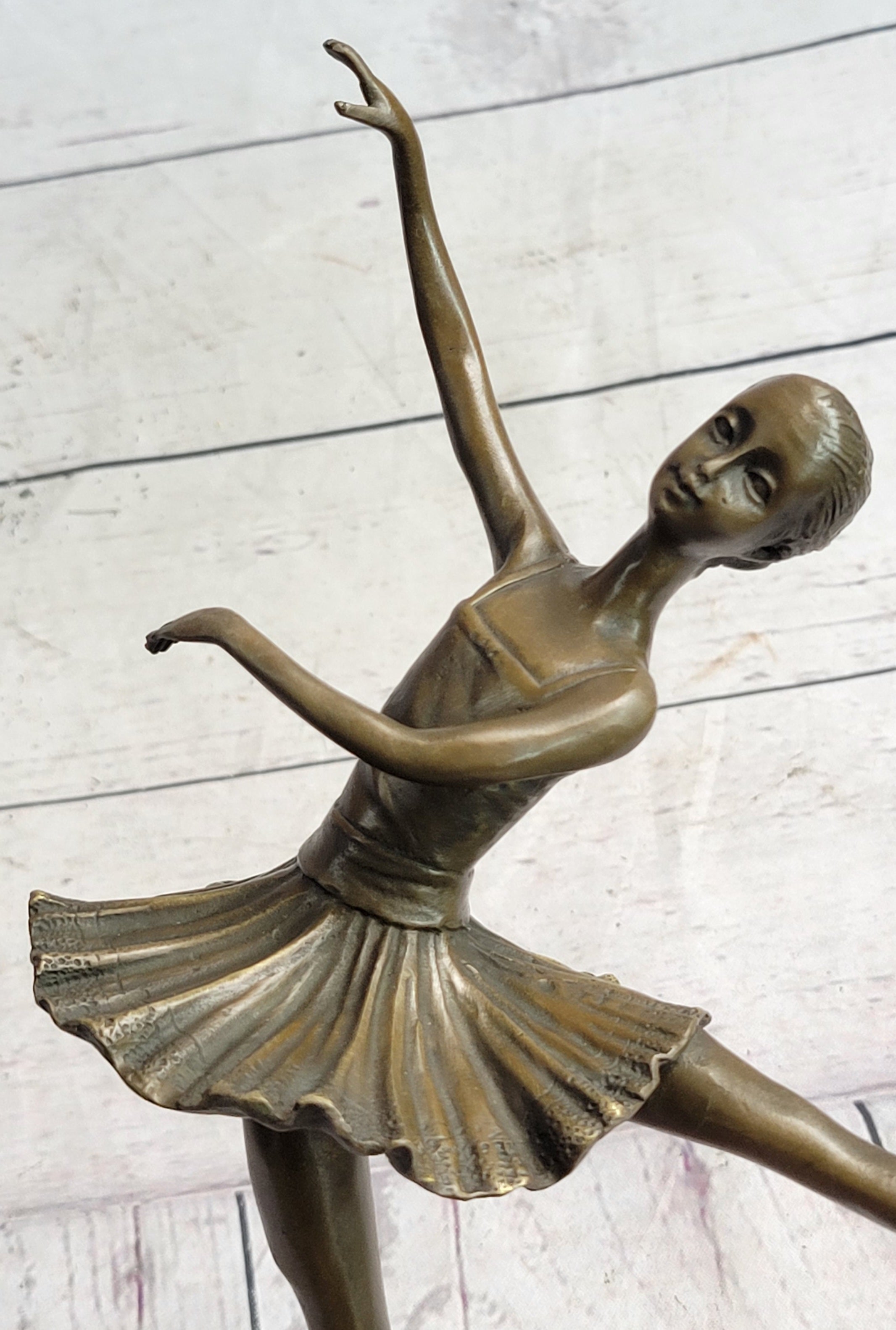 Ballerina Ballet Dancer Balancing on One Foot Bronze Sculpture