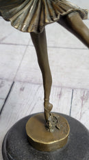 Ballerina Ballet Dancer Balancing on One Foot Bronze Sculpture