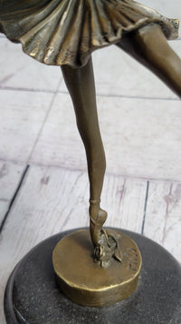 Ballerina Ballet Dancer Balancing on One Foot Bronze Sculpture