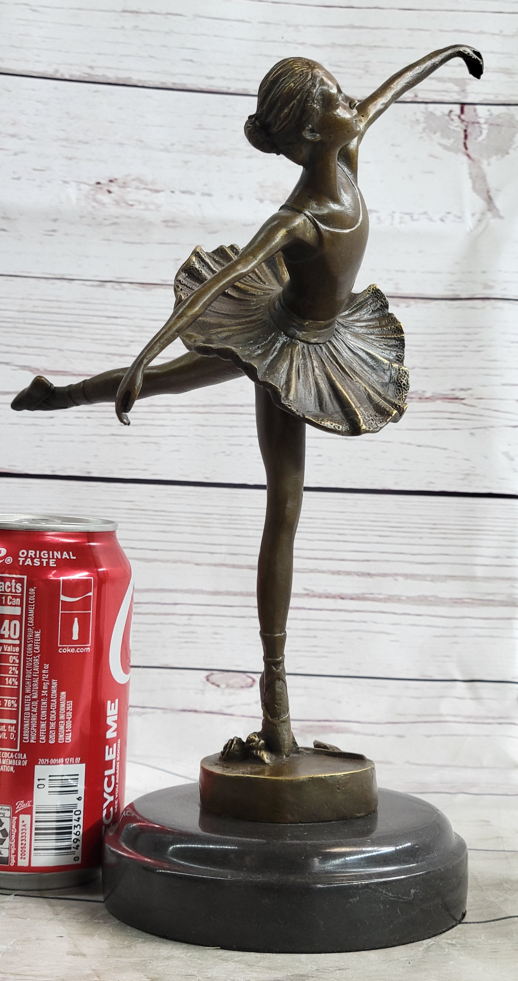 Ballerina Ballet Dancer Bronze Sculpture on Marble Base