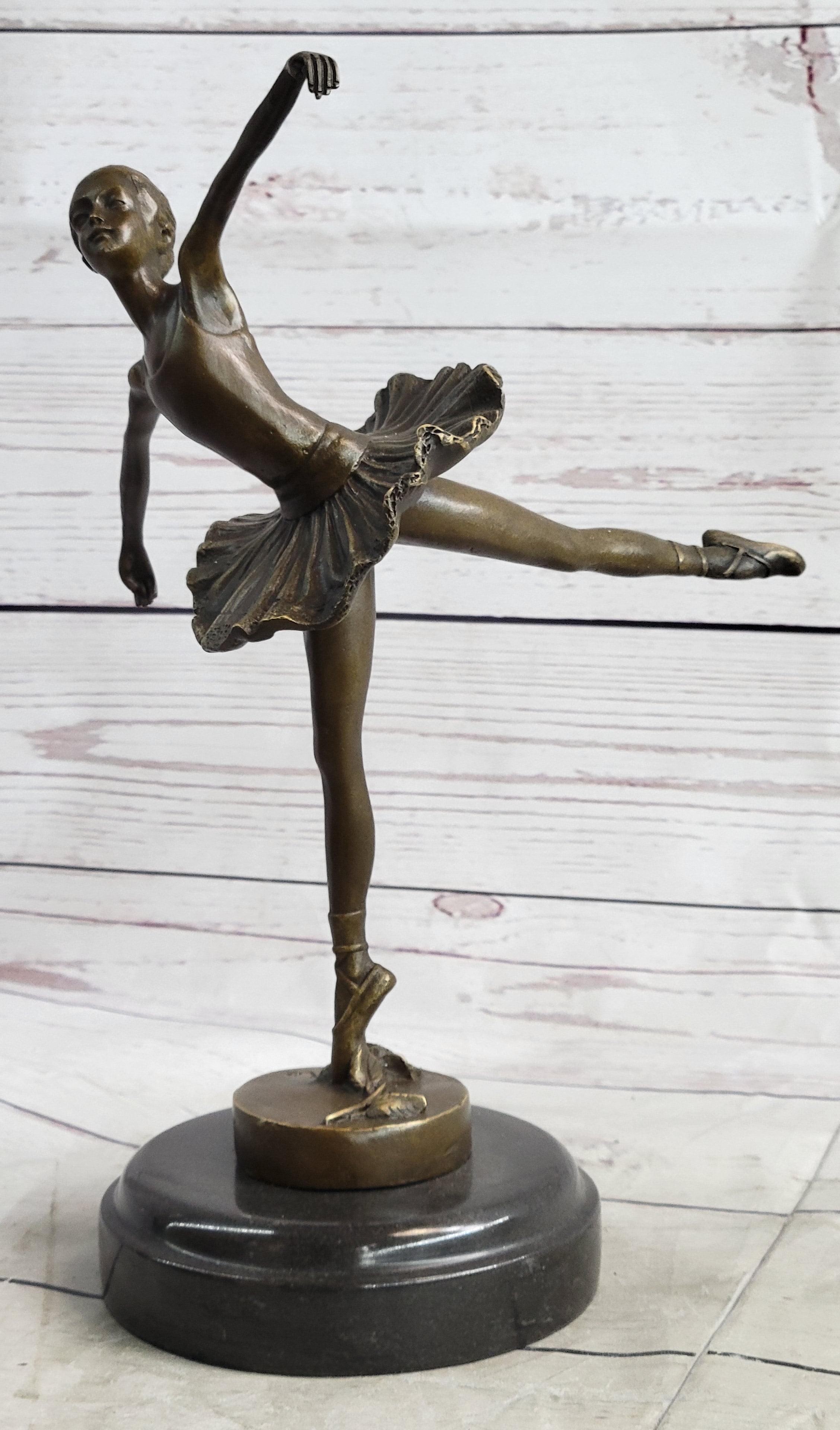 Ballerina Ballet Dancer Bronze Sculpture on Marble Base
