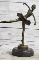 Ballerina Ballet Dancer Bronze Sculpture on Marble Base