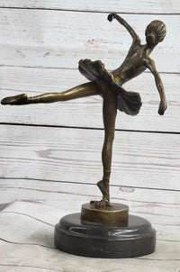 Ballerina Ballet Dancer Bronze Sculpture on Marble Base