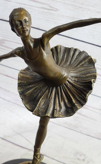 Ballerina Ballet Dancer Bronze Sculpture on Marble Base