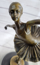 Ballerina Ballet Dancer Bronze Sculpture on Marble Base