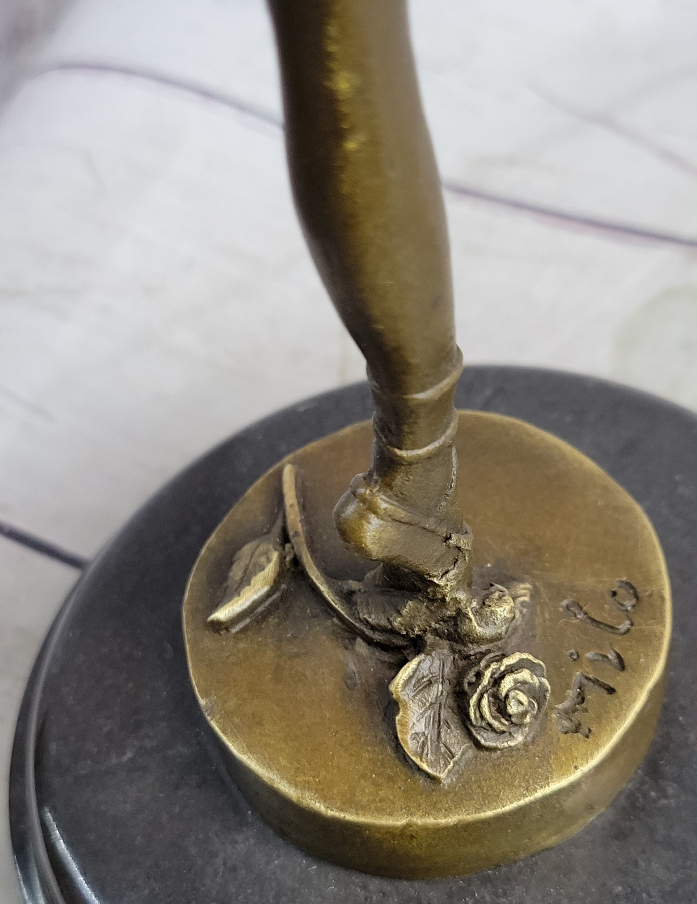 Ballerina Ballet Dancer Bronze Sculpture on Marble Base