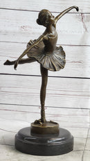 Ballerina Ballet Dancer Bronze Sculpture on Marble Base