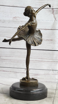 Ballerina Ballet Dancer Bronze Sculpture on Marble Base