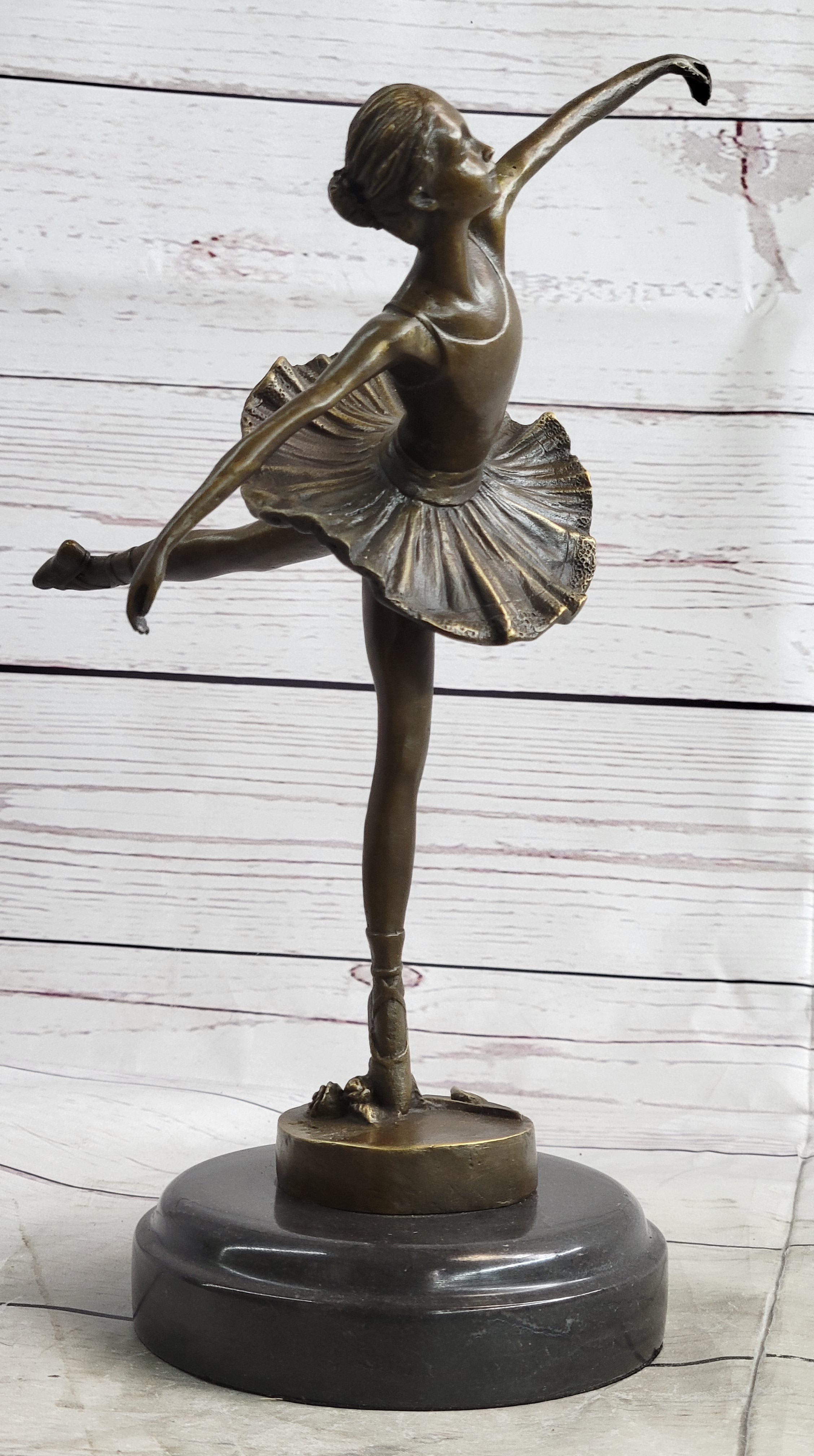 Ballerina Ballet Dancer Bronze Sculpture on Marble Base