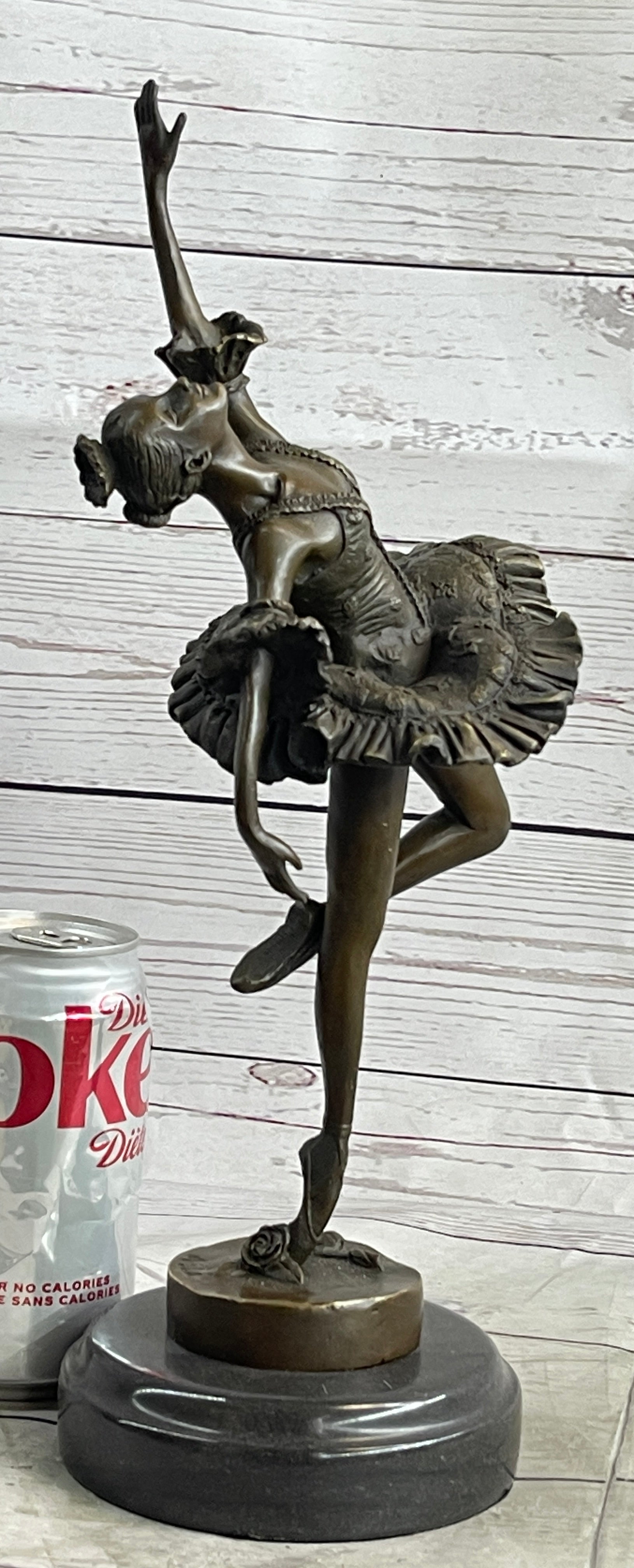 Ballerina Ballet Dancer Bronze Sculpture Signed Art on Marble