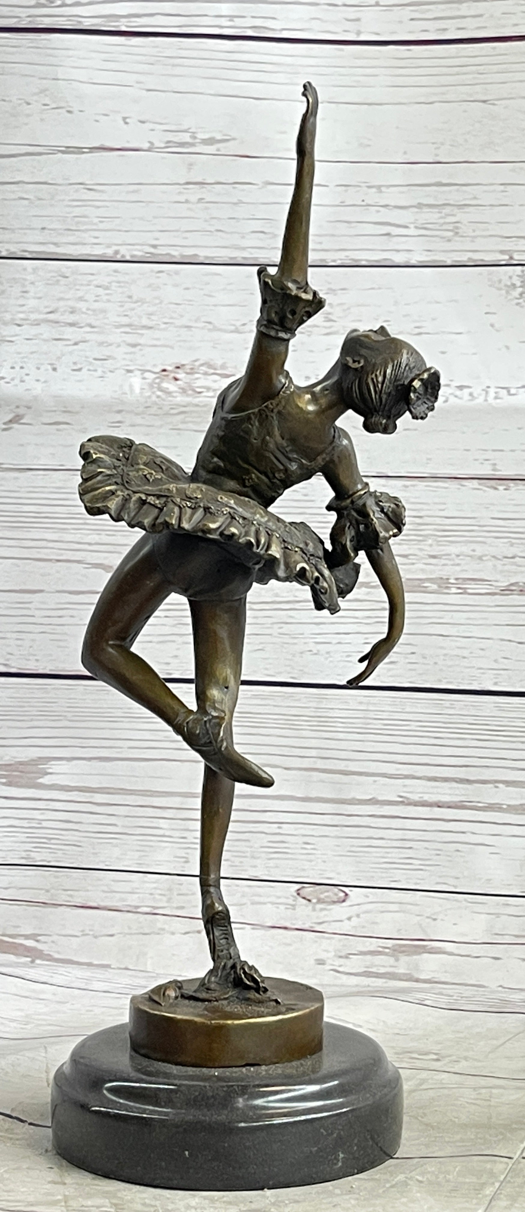 Ballerina Ballet Dancer Bronze Sculpture Signed Art on Marble