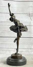 Ballerina Ballet Dancer Bronze Sculpture Signed Art on Marble