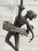 Ballerina Ballet Dancer Bronze Sculpture Signed Art on Marble