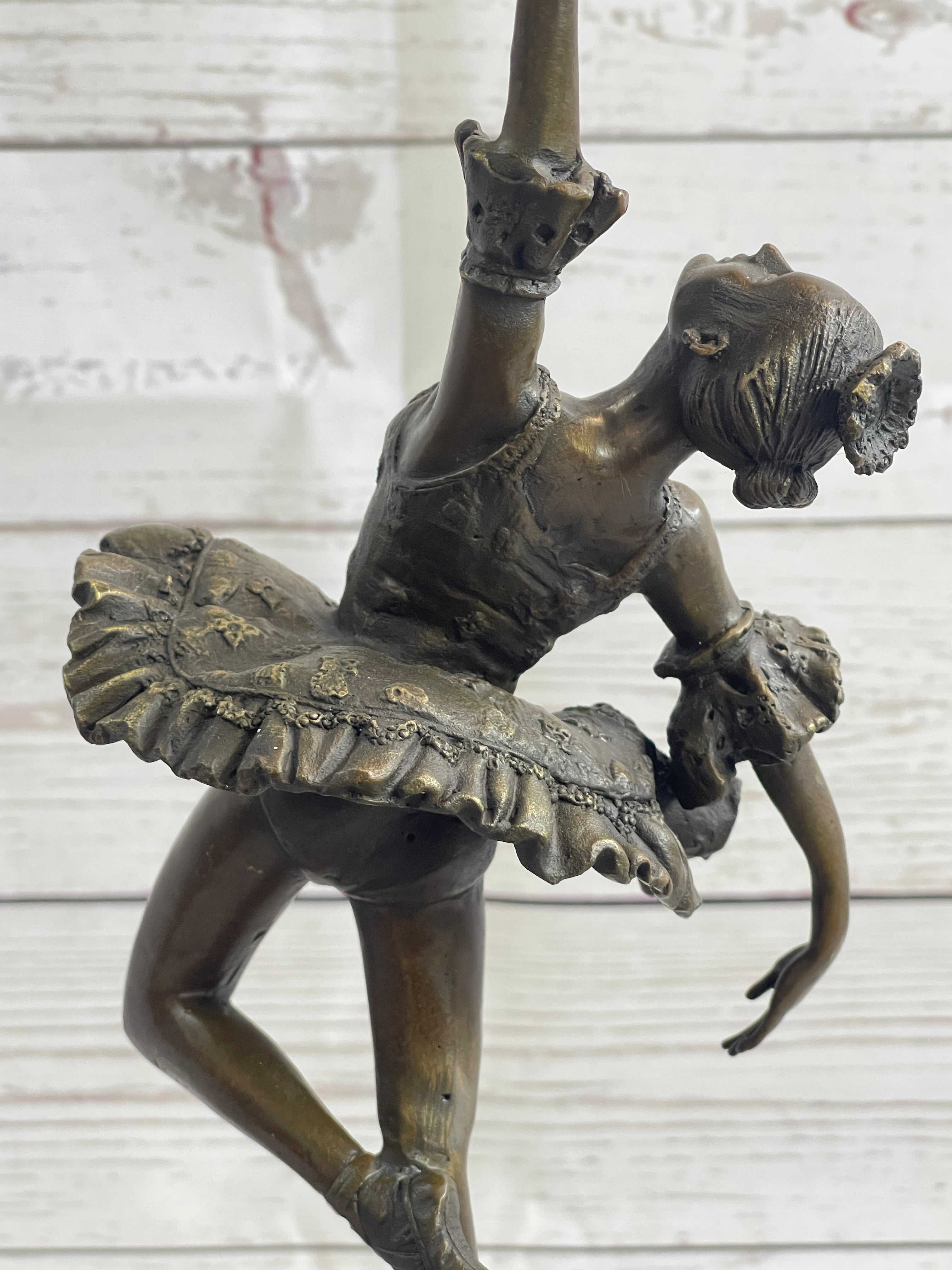 Ballerina Ballet Dancer Bronze Sculpture Signed Art on Marble