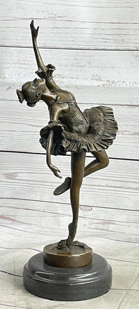 Ballerina Ballet Dancer Bronze Sculpture Signed Art on Marble