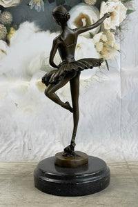 11'' Tall Bronze Dancer Ballerina Vintage Art Marble Base