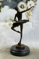11'' Tall Bronze Dancer Ballerina Vintage Art Marble Base