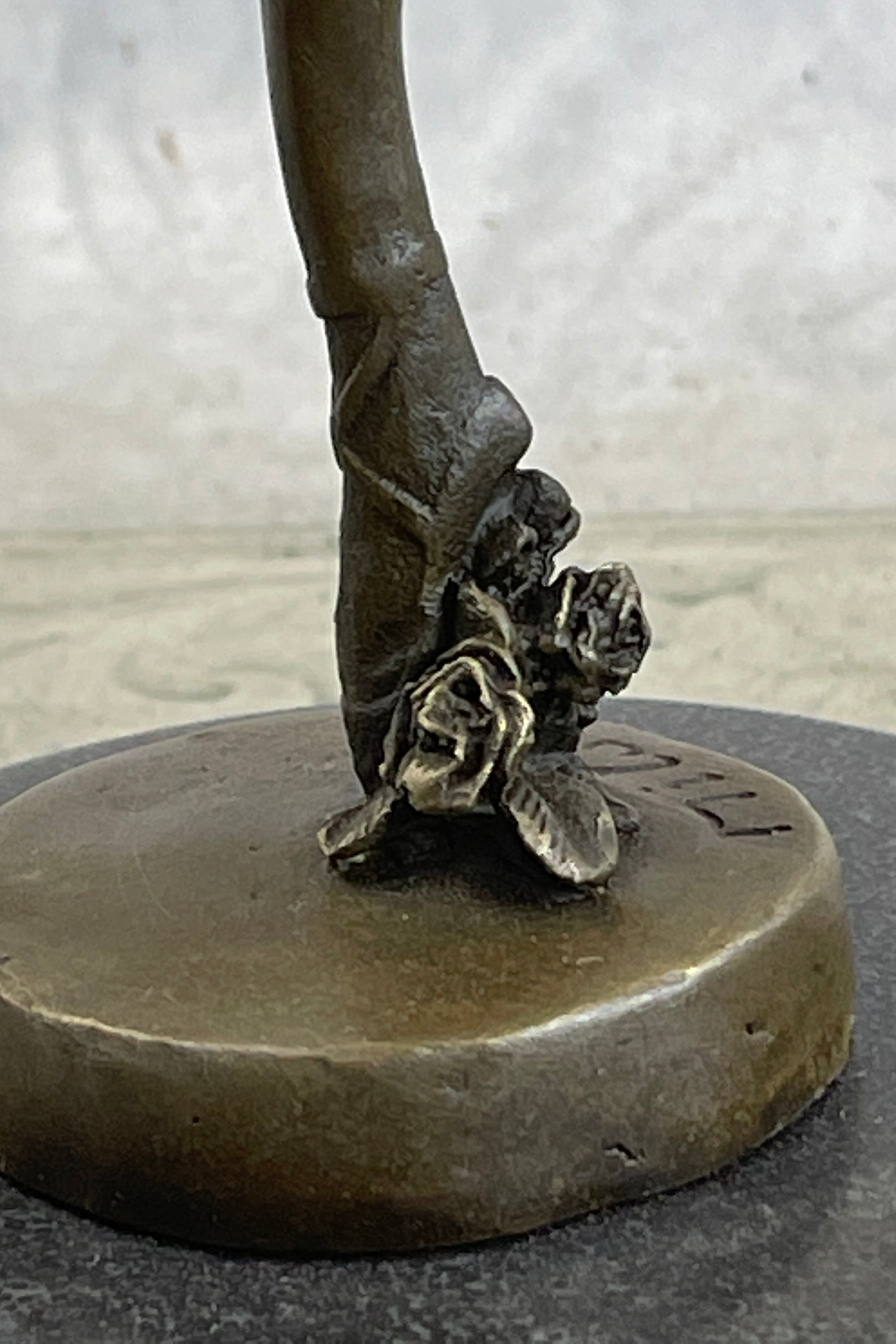 11'' Tall Bronze Dancer Ballerina Vintage Art Marble Base