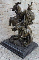 Medieval Armored Knight & Horse Jousting Sculpture