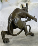 Greek Satyr Faun Horned Devil Bronze Sculpture 6" x 10"
