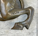 Greek Satyr Faun Horned Devil Bronze Sculpture 6" x 10"
