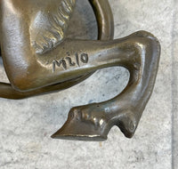 Greek Satyr Faun Horned Devil Bronze Sculpture 6" x 10"