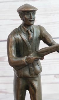 Hunter w/ Rifle Gun Ashtray Bronze Milo Art Sculpture 9" x 7"