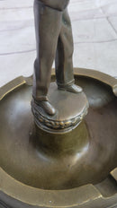 Hunter w/ Rifle Gun Ashtray Bronze Milo Art Sculpture 9" x 7"