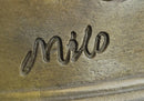 Hunter w/ Rifle Gun Ashtray Bronze Milo Art Sculpture 9" x 7"