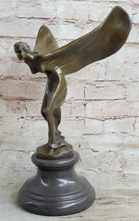 Spirit of Ecstasy Rolls Royce Hood Ornament Bronze 12" x 8"