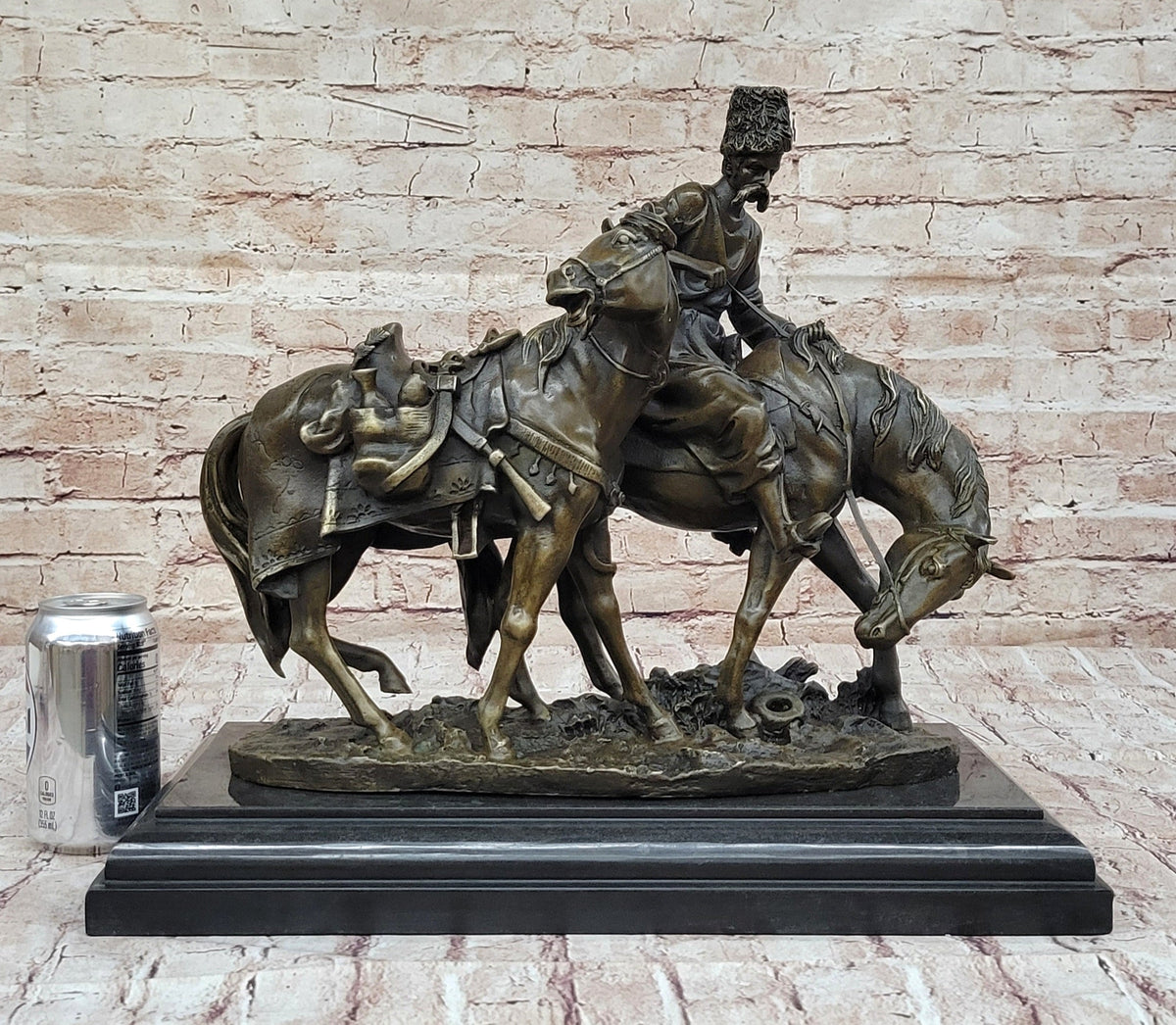 Zaporozhian Cossack After Battle Bronze Sculpture by L. Higley