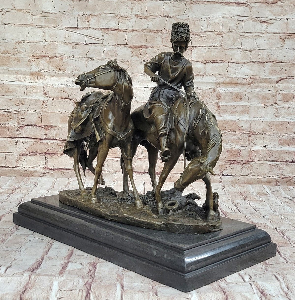Zaporozhian Cossack After Battle Bronze Sculpture by L. Higley