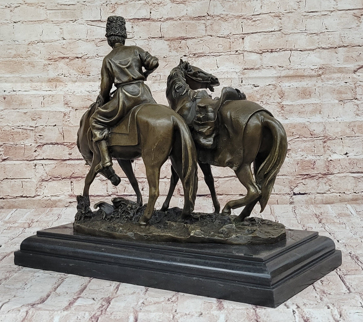 Zaporozhian Cossack After Battle Bronze Sculpture by L. Higley