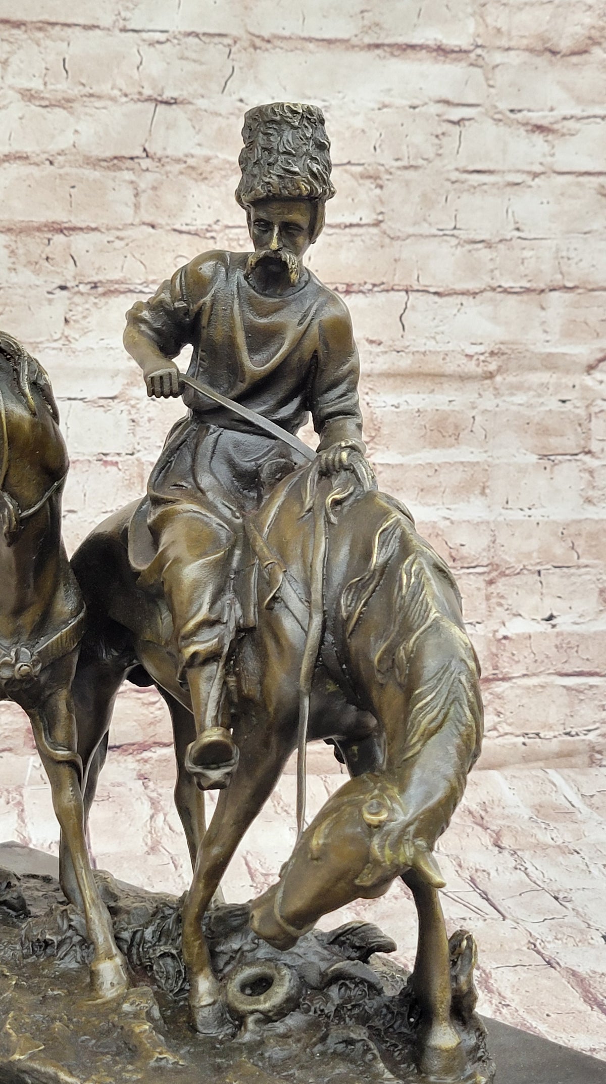 Zaporozhian Cossack After Battle Bronze Sculpture by L. Higley
