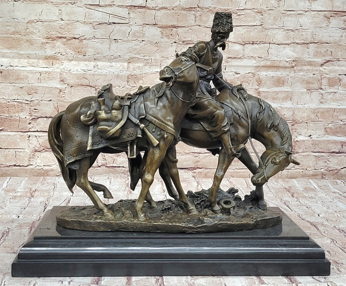 Zaporozhian Cossack After Battle Bronze Sculpture by L. Higley