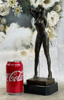 Erotic Bondage Bronze Sculpture Girl w/ Chain Choker Mavchi 13.5" x 5"