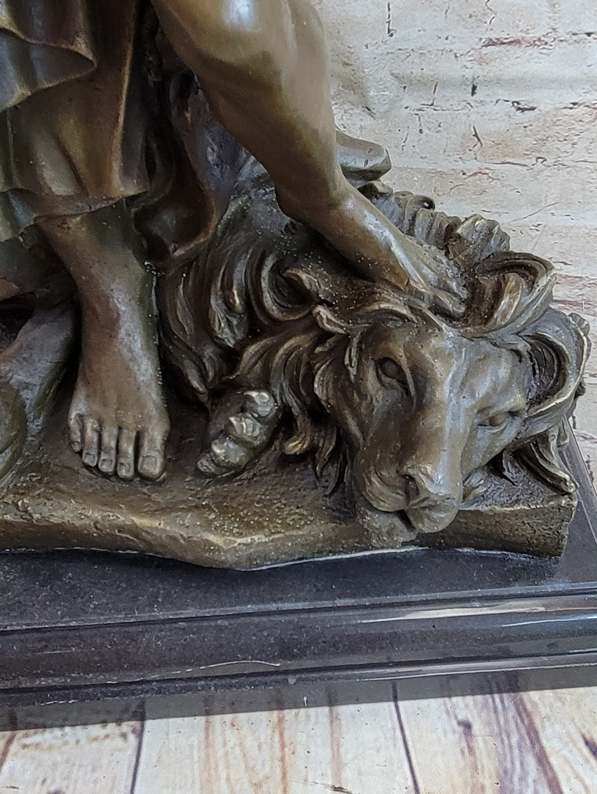 Saint Carrying Cross Bronze Sculpture 22" x 10"