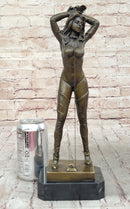 Sexy Chained Up Bondage Girl in High Boots - Bronze Metal Sculpture Figure by Preiss