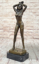 Sexy Chained Up Bondage Girl in High Boots - Bronze Metal Sculpture Figure by Preiss