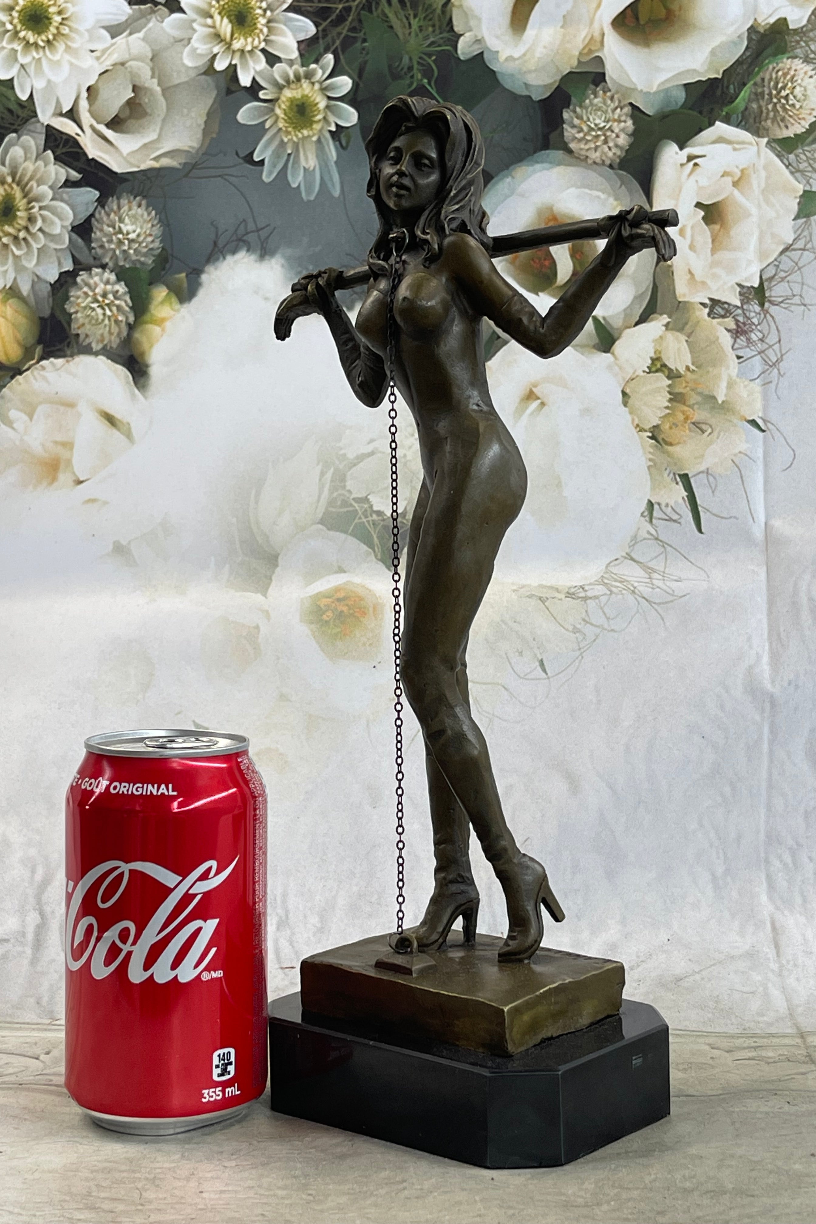 Erotic Art Bronze Bondage Girl Female Figure Sculpture Mavchi 13" x 6"