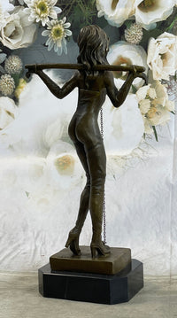 Erotic Art Bronze Bondage Girl Female Figure Sculpture Mavchi 13" x 6"