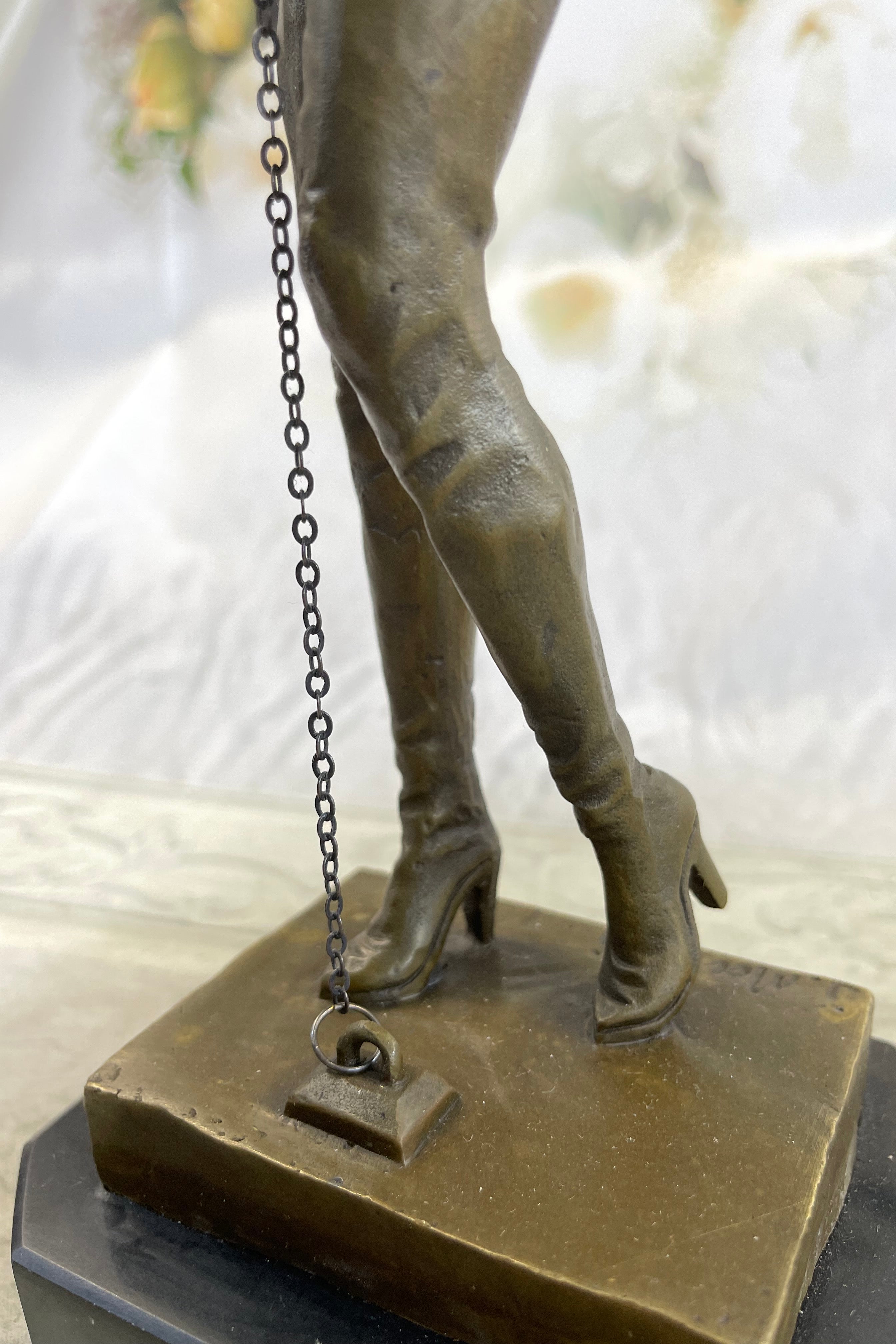 Erotic Art Bronze Bondage Girl Female Figure Sculpture Mavchi 13" x 6"