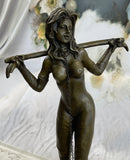 Erotic Art Bronze Bondage Girl Female Figure Sculpture Mavchi 13" x 6"