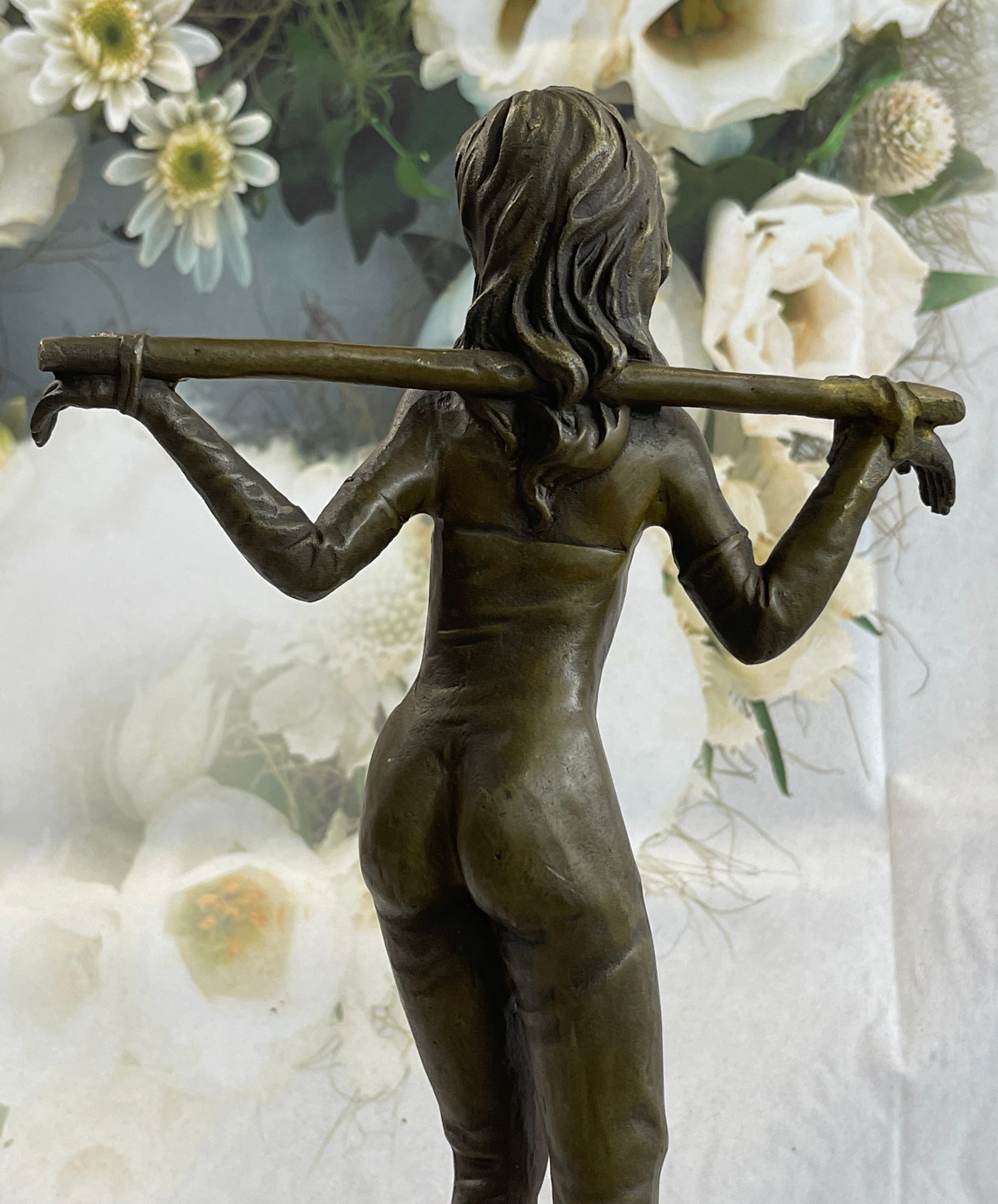 Erotic Art Bronze Bondage Girl Female Figure Sculpture Mavchi 13" x 6"