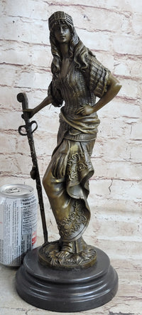 Ancient Warrior Princess w/ Sword Bronze 15" x 8" Sculpture