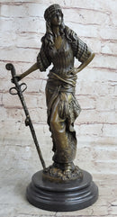 Ancient Warrior Princess w/ Sword Bronze 15" x 8" Sculpture