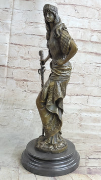 Ancient Warrior Princess w/ Sword Bronze 15" x 8" Sculpture